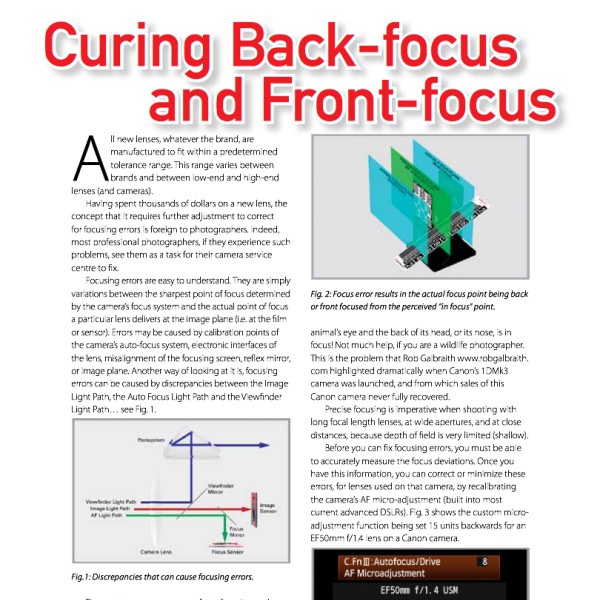 Curing Front Focus & Back Focus with Lens Align