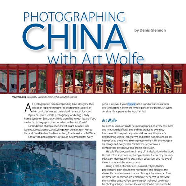 Photographing China with Art Wolfe